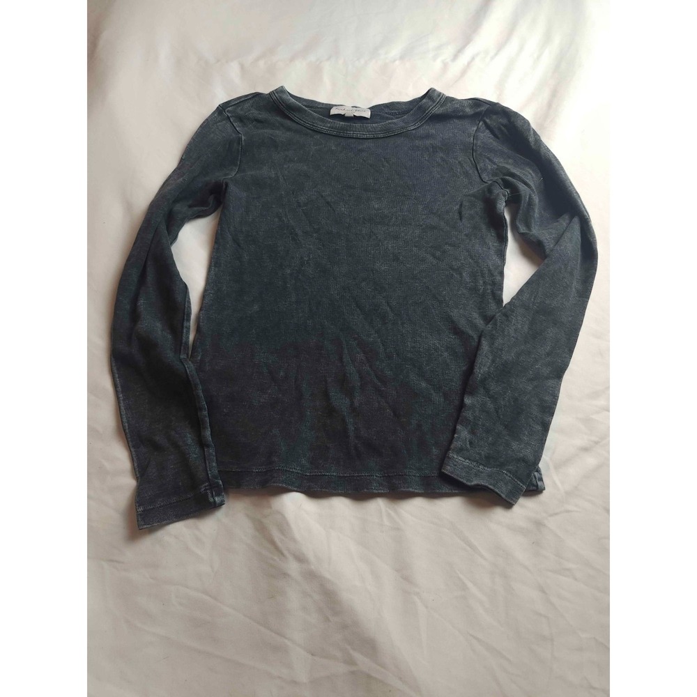 Michael Stars Y2k Original T-Shirt Womens Size XS Black Rib Knit Long Sleeves